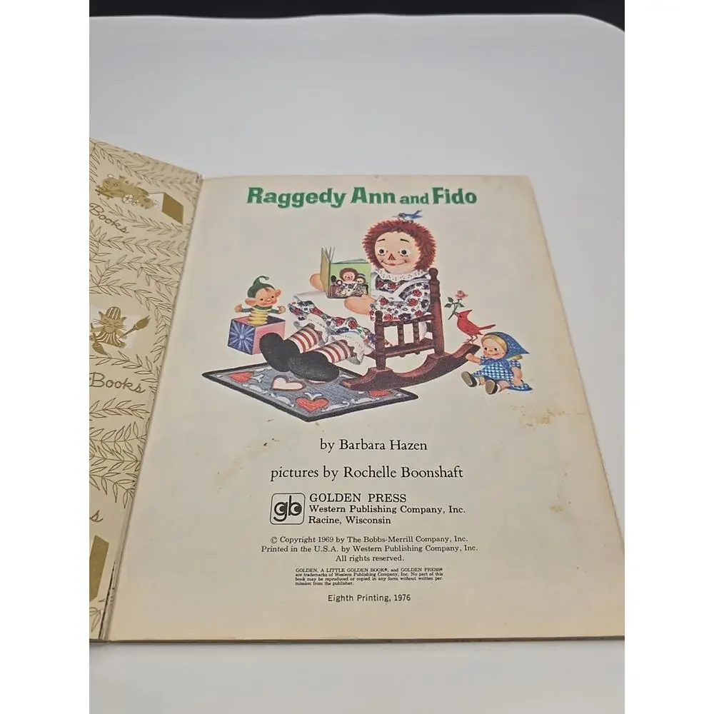 1970s Little Golden Book Raggedy Ann and Fido Barbara Hazen Boonshaft worn edges